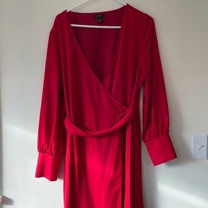 Red Halogen Wrap Dress